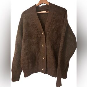 Brown Oversized Knit Oak+Fort Cardigan